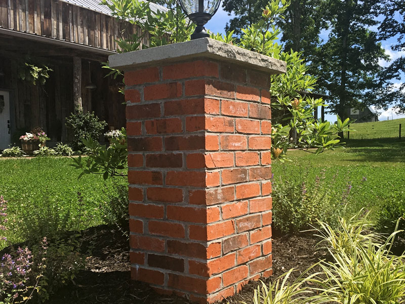light column made with thin brick