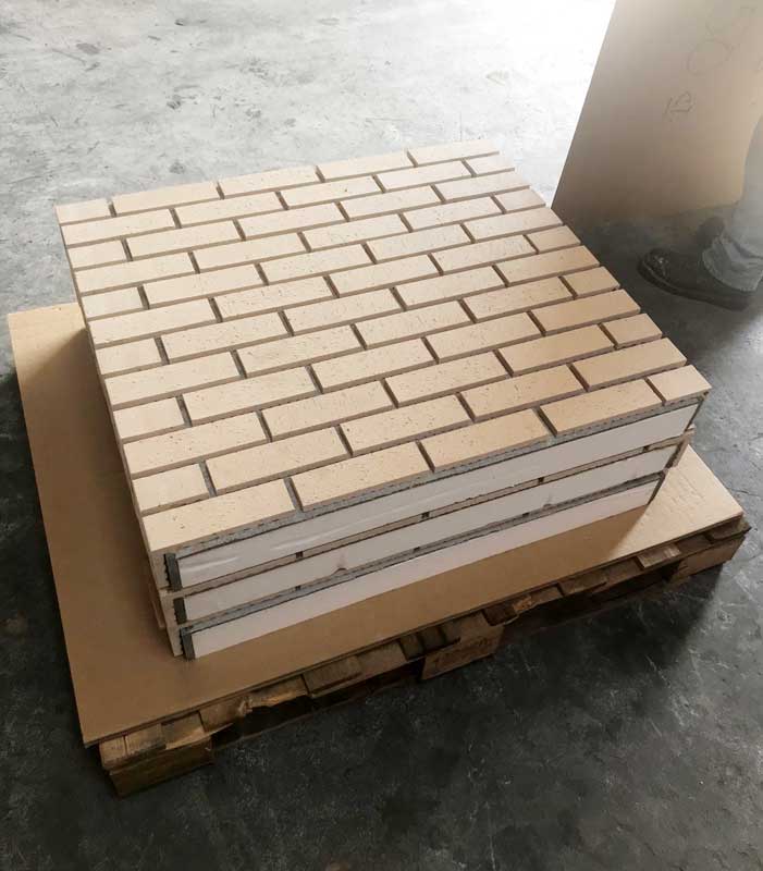 custom pre-fab thin brick pilasters