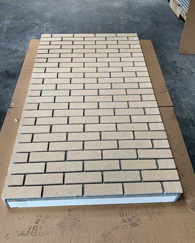 thin brick custom pilaster laying on carboard